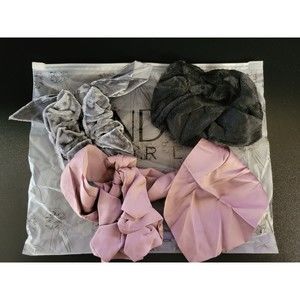 London Charlie Amy Scrunchie Set - 3 Piece Black/Gray/Mauve